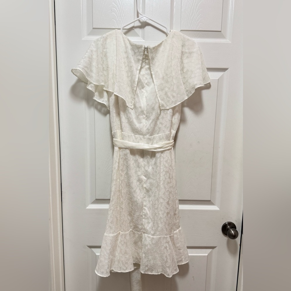 DKNY Cream Ruffle Mini Dress - Picture 3 of 3